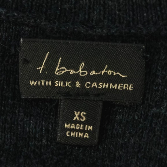 Babaton Aritzia Size XS Dark Gray Open Tie Back 3/4 Sleeve Silk Cashmere Sweater - Picture 3 of 6